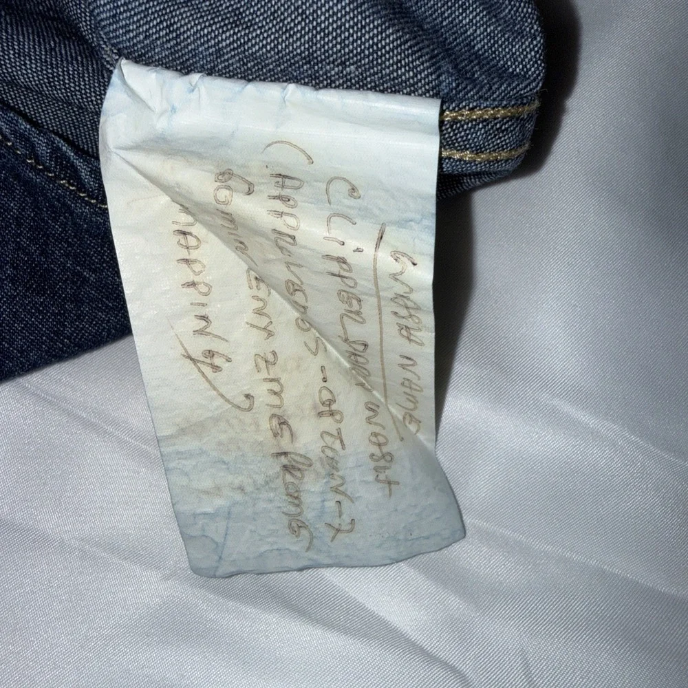 Internal Sample Levi's Pearl Snap Denim Long Sleeve Shirt Women's Sz M Slim Blue